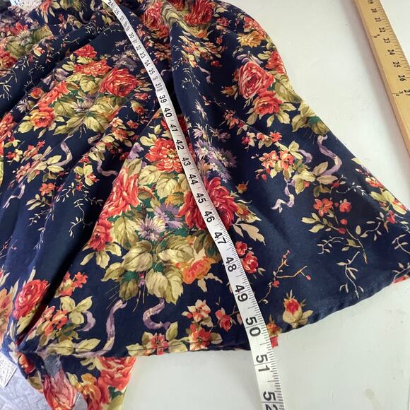 Jessica Howard VINTAGE Lace Inset Floral Midi Dress Sz 10 Navy Pink Purple Green - Picture 11 of 12